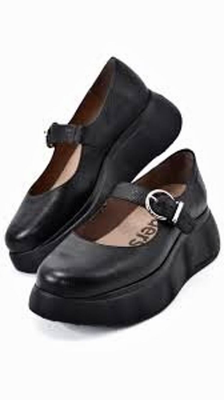 NWT Wonders Spain Baleriny Leather Mary Jane Wedge Platform Academia Preppy